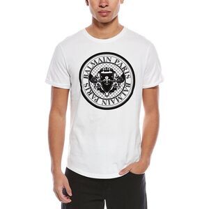 Balmain Mens  Paris T-Shirt, White